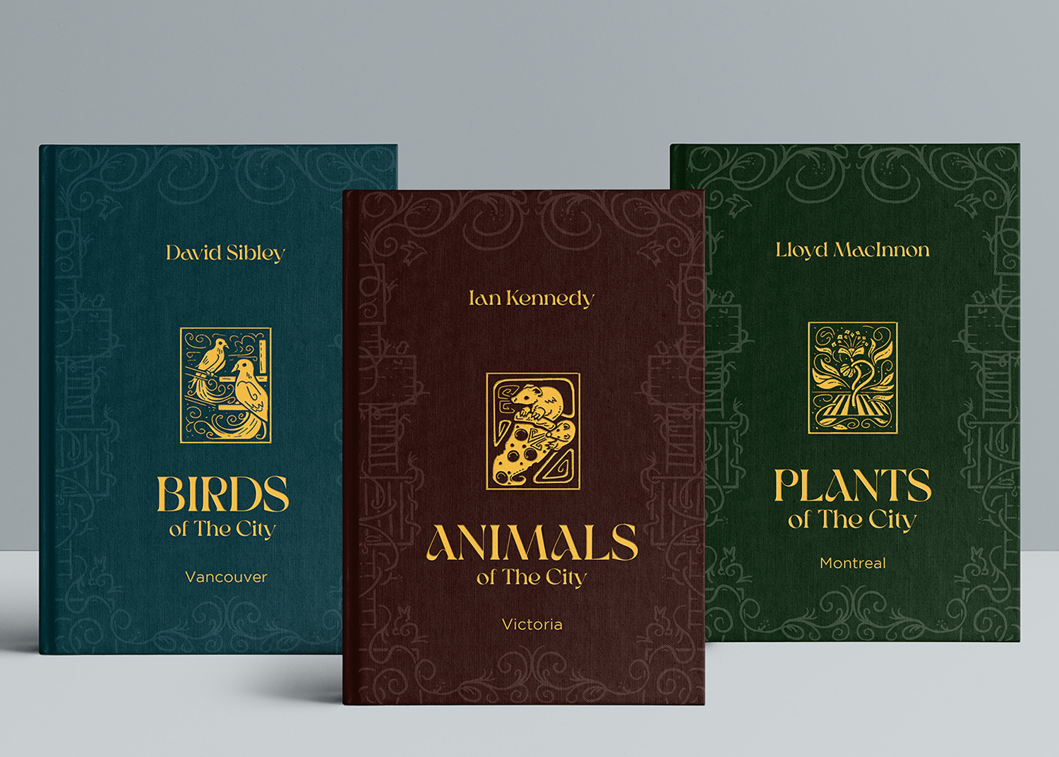 Art Nouveau book covers for Organisms of the city book series.