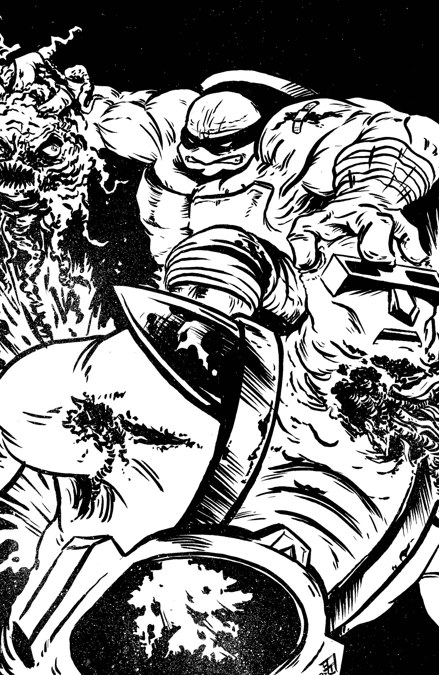 Krang VS TMNT illustration